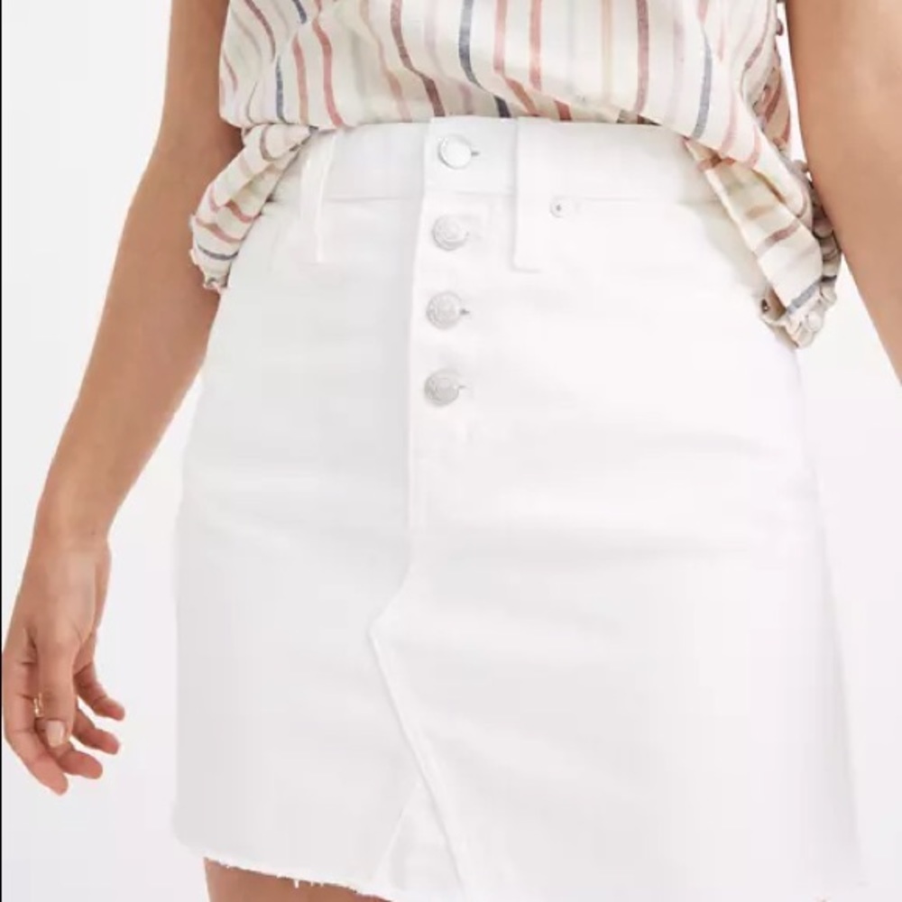 Madewell White Denim Mini Skirt